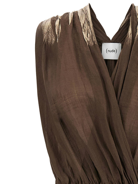 Nude Linen Blend Dress
