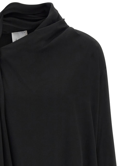 Nude Draped Panel Blouse