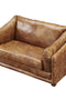 Waco Rustic Modern Love Seat - Light Brown Leather