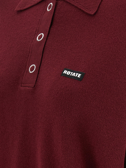 Rotate Birger Christensen Slinky Knit Polo Shirt