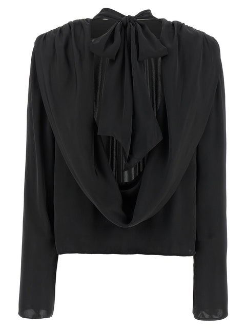 Rotate Birger Christensen Satin Drapy Back Top