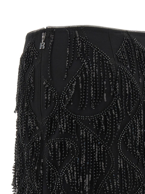 Rotate Birger Christensen Beaded Fringed Skirt