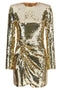 Rotate Birger Christensen Sequins Ls Mini Dress Short Dress