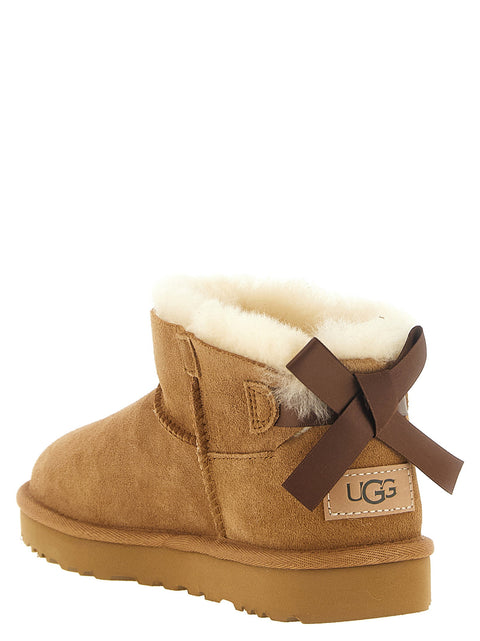 UGG Ultra Mini Bailey Bow Beige Ankle Boots