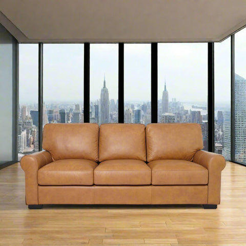 Florentine Top Grain Leather Sofa - Tan