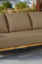 Paradiso Outdoor Solid Teak Wood Sofa - Light Brown Fabric