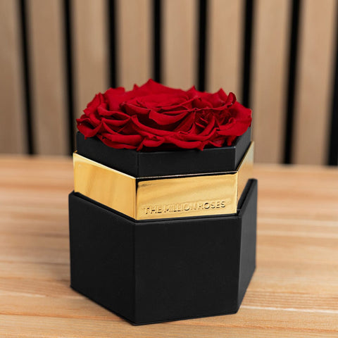 One in a Million™ Black Hexagon Box | Red Rose