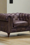 Century Chesterfield Arm Chair - Dark Brown Leather