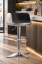 Aviator Adjustable Height Bar Stool - Slate Leather