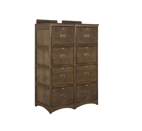 Pre-Order Mission Solid Oak 4 Drawer File Cabinet - Walnut