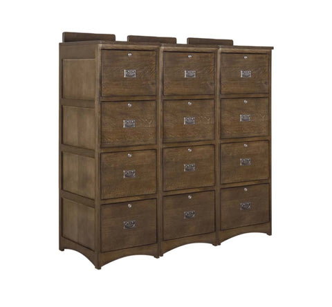 Pre-Order Mission Solid Oak 4 Drawer File Cabinet - Walnut