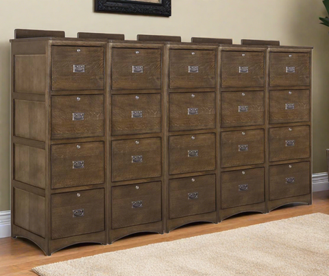 Pre-Order Mission Solid Oak 4 Drawer File Cabinet - Walnut