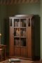 Mission 1 Door Bookcase with Side Shelves - Walnut Stain