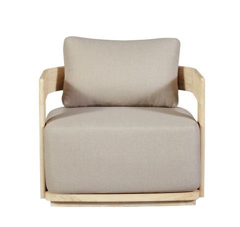 Eclipse Outdoor Solid Teak Wood Chair Natural Look - Gray Fabric