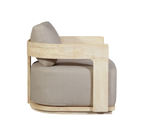 Eclipse Outdoor Solid Teak Wood Chair Natural Look - Gray Fabric