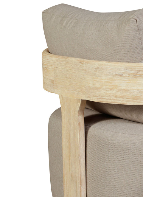 Eclipse Outdoor Solid Teak Wood Chair Natural Look - Gray Fabric