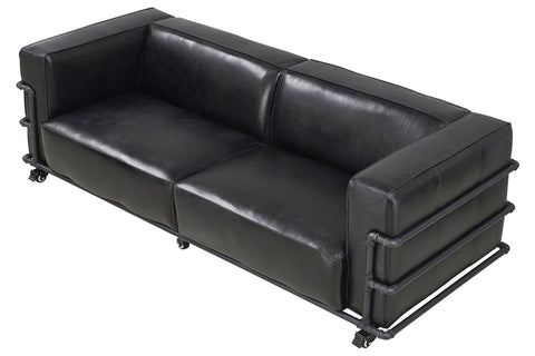 Henry Industrial Modern Leather Sofa (2 Colors Available)