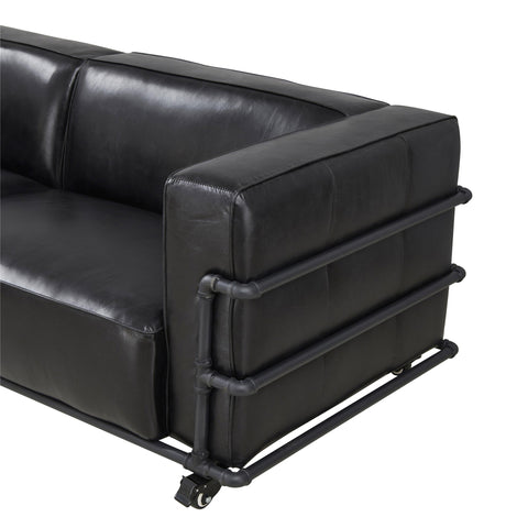 Henry Industrial Modern Leather Sofa (2 Colors Available)