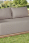 Eclipse Outdoor Solid Teak Wood Love seat Natural - Gray Fabric