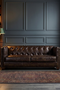 Tuxedo Leather Sofa - Dark Brown
