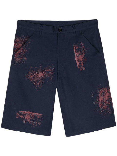Comme Des Garcons Paint splatter-detail shorts
