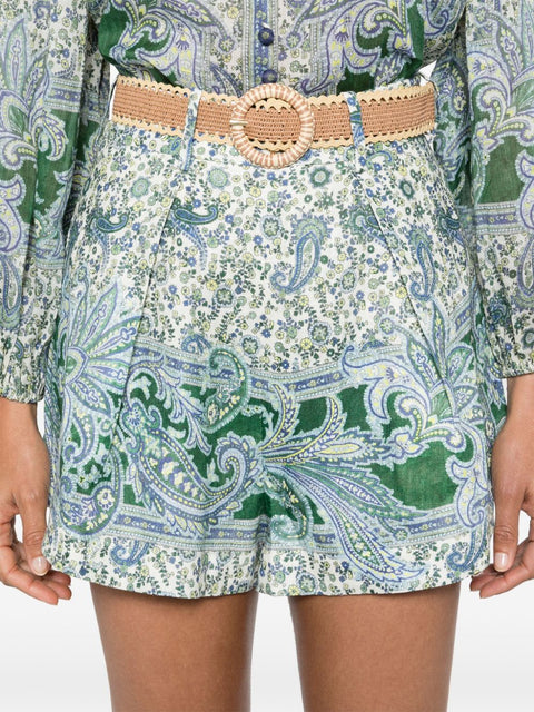 Zimmermann Ottie Tuck Linen Shorts
