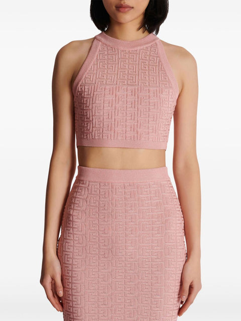 Balmain PB Labyrinth knit top