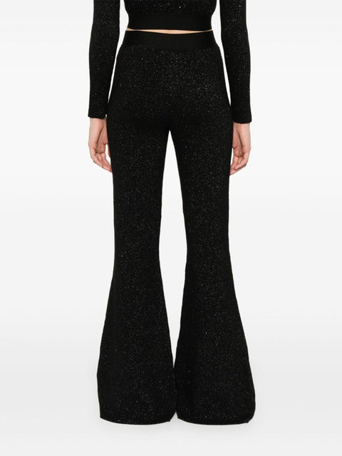 Palm Angels Logo lurex flared trousers