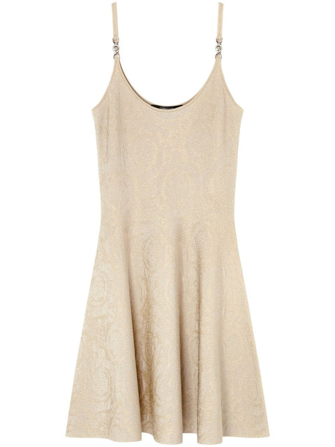 Versace Barocco jacquard flared mini dress