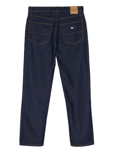 Maison Kitsuné Mid-rise straight-leg trousers