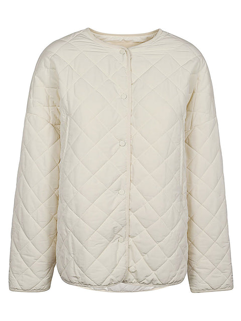 Sandbeige Quilted nylon jacket