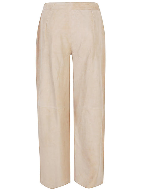 Via Masini 80 Suede leather trousers
