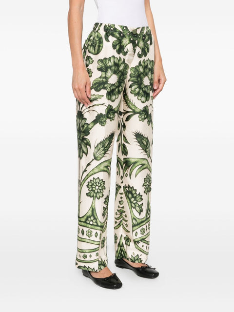 F.R.S . Printed silk trousers