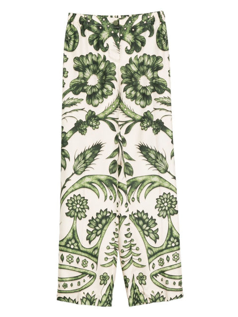 F.R.S . Printed silk trousers