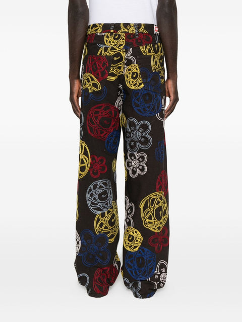Kenzo Futura Embroidered cotton trousers