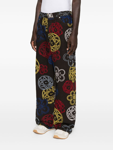 Kenzo Futura Embroidered cotton trousers