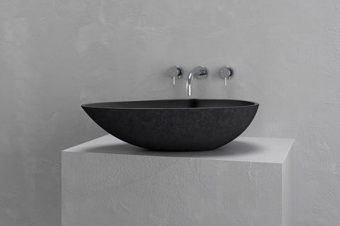 Egg-Shaped Concrete Vessel Sink