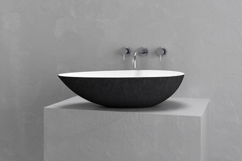Egg-Shaped Concrete Vessel Sink