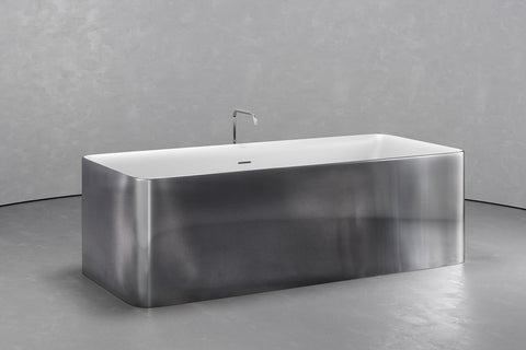 Rectangular Freestanding Concrete Soaking Tub