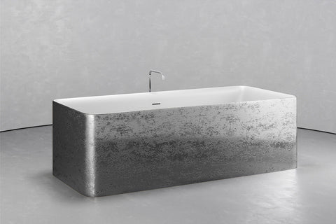 Rectangular Freestanding Concrete Soaking Tub