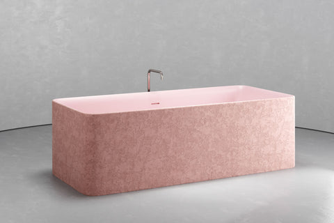 Rectangular Freestanding Concrete Soaking Tub
