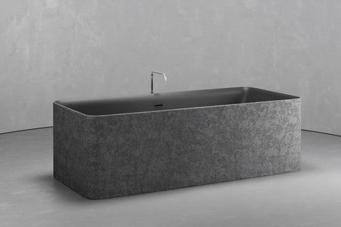 Rectangular Freestanding Concrete Soaking Tub