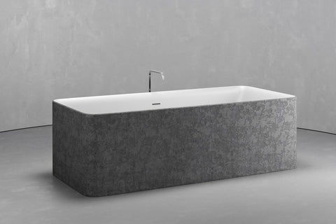 Rectangular Freestanding Concrete Soaking Tub