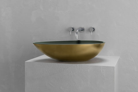Egg-Shaped Concrete Vessel Sink
