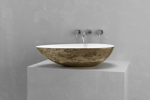 Egg-Shaped Concrete Vessel Sink