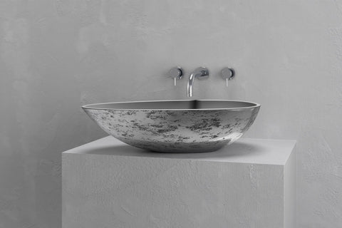Egg-Shaped Concrete Vessel Sink