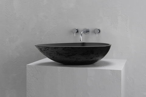 Egg-Shaped Concrete Vessel Sink