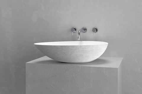 Egg-Shaped Concrete Vessel Sink