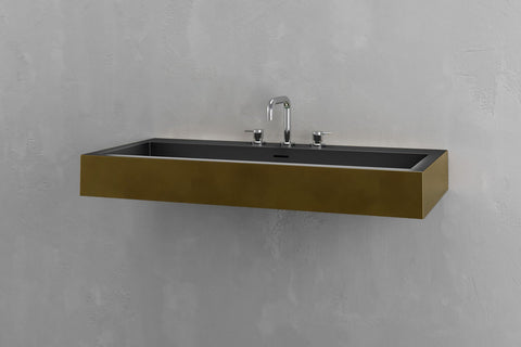 Wall-Mounted Rectangular Concrete Sink