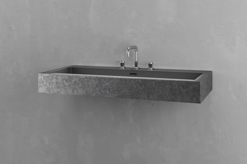 Wall-Mounted Rectangular Concrete Sink